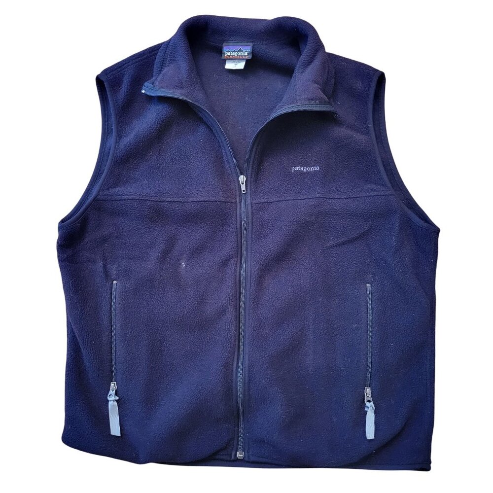 Patagonia Synchilla Black Fleece Vest Full Zip L Layering